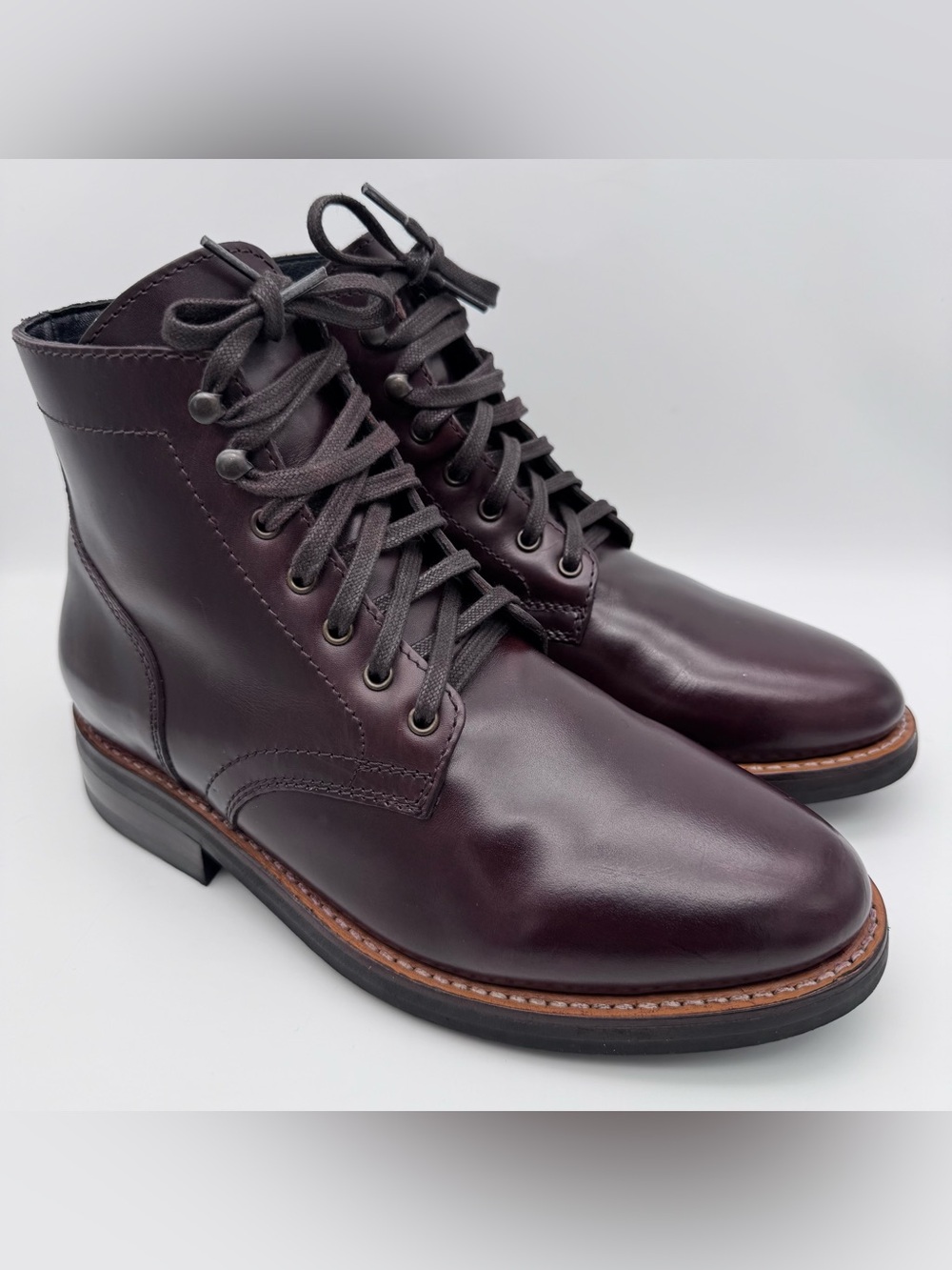 Thursday Boot Co President Burgundy Brown Leather Boots Men's Size 7.5 Wide